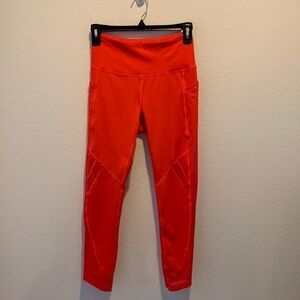 Fila Sport Womens Orange compression Legging. Size Small. Dual hip&waist pocket.